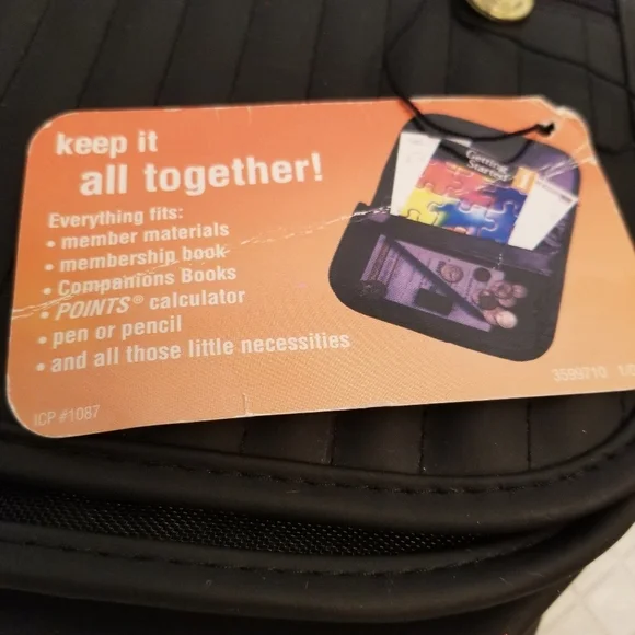 Weight Watchers Member Black Organizer Case Holder Bag Pouch Wallet Pockets W W - Picture 3 of 9